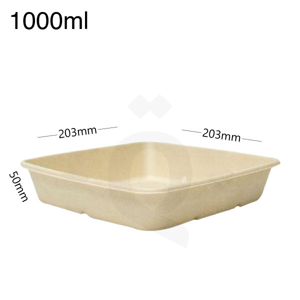 [004064] 1000ml Bagasse Sugarcane Compartment Food Bowl 300/ctn