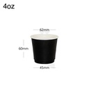 4oz Double Wall Black - White Paper Cup 500/ctn