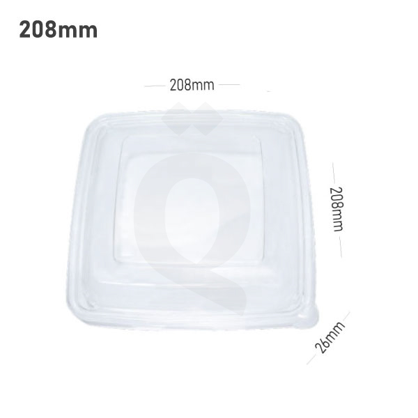 208mm PET Plastic Sugarcane Bowl Lid 300/ctn
