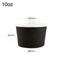 10oz Black - White Paper Ice Cream Cup 1000/ctn