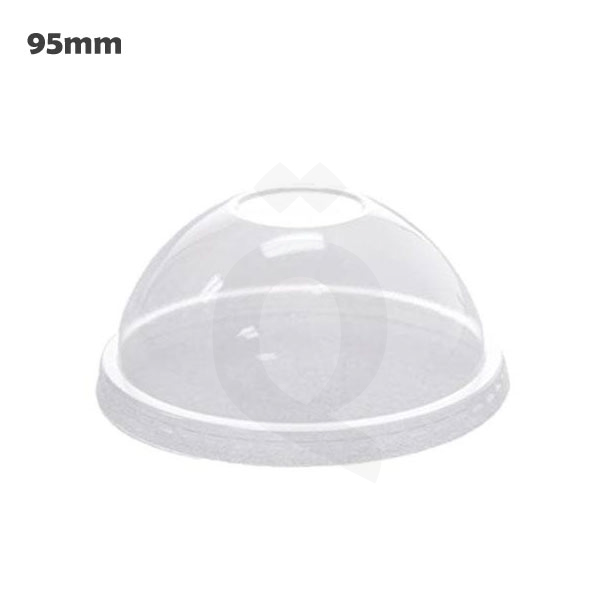 [005011] 95mm PET Plastic No Hole Dome Lid 1000/ctn