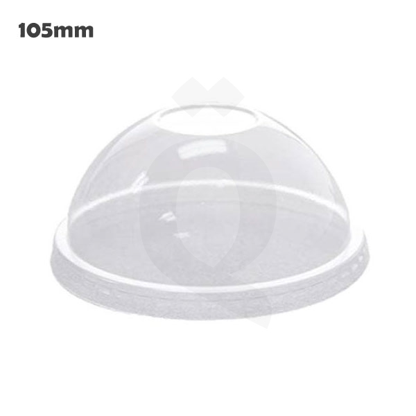[005012] 105mm PET Plastic No Hole Dome Lid 1000/ctn
