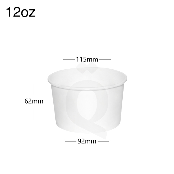 [005014] 12oz White Paper Soup Cup 500/ctn