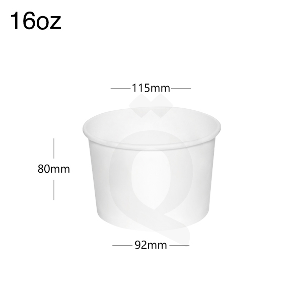[005015] 16oz White Paper Soup Cup 500/ctn