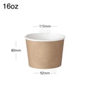16oz Brown - White Paper Soup Cup 500/ctn