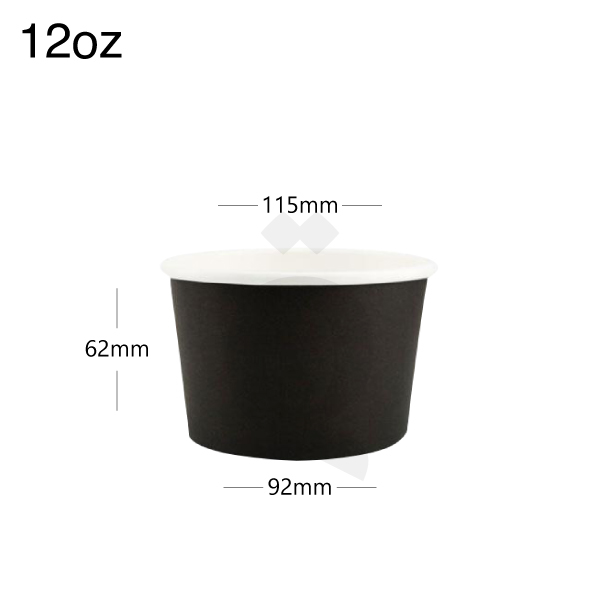 [005021] 12oz Black - White Paper Soup Cup 500/ctn