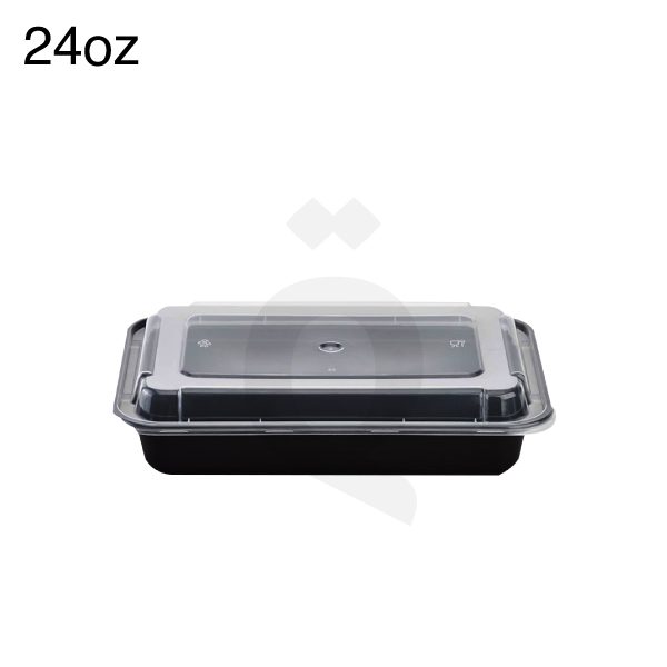 [006001] 24oz PP Plastic Box With PP Lid Clear 150/ctn