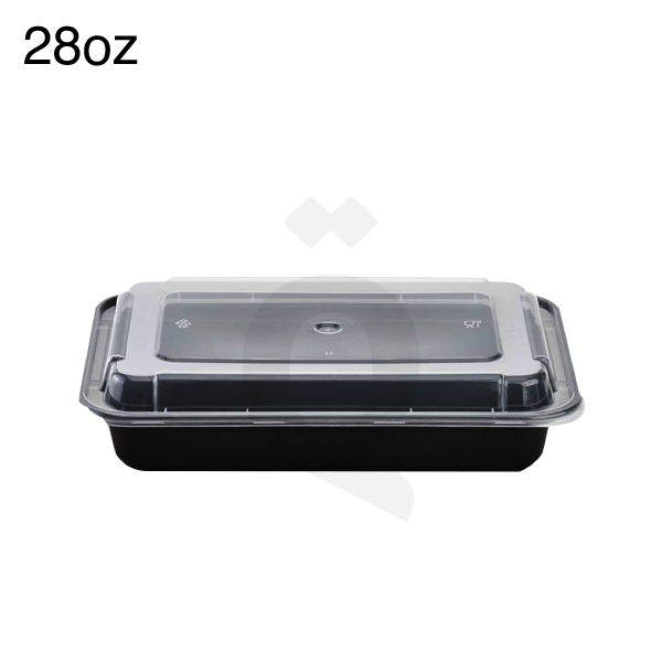 [006002] 28oz PP Plastic Box With PP Lid Clear 150/ctn