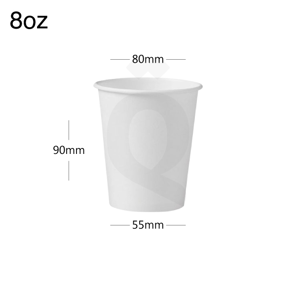 [001003] 8oz Single Wall White Paper Cup 1000/ctn