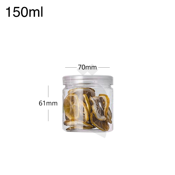 [007005] 150ml/70mm PET Plastic Jar Clear PP Cap 100/ctn