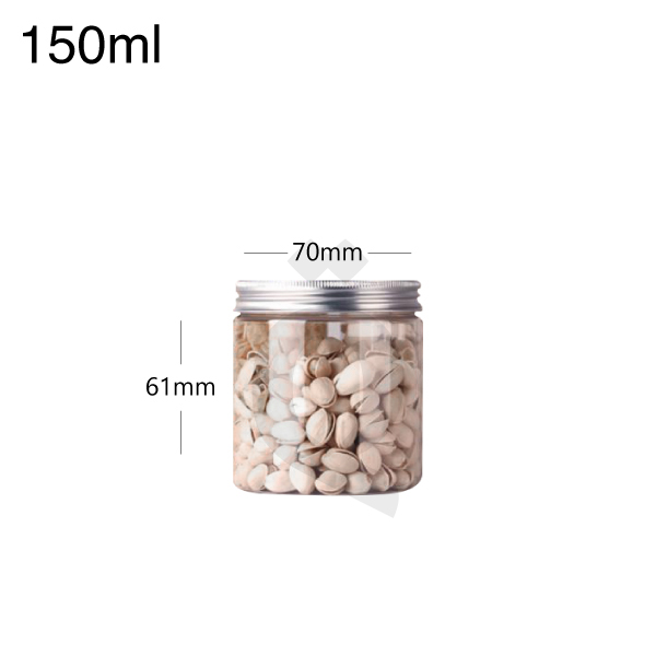 [007006] 150ml/70mm PET Plastic Jar Alu Cap 100/ctn