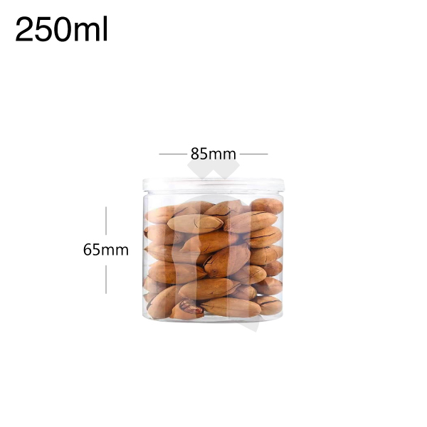 250ml/85mm PET Plastic Jar Clear PP Cap 100/ctn