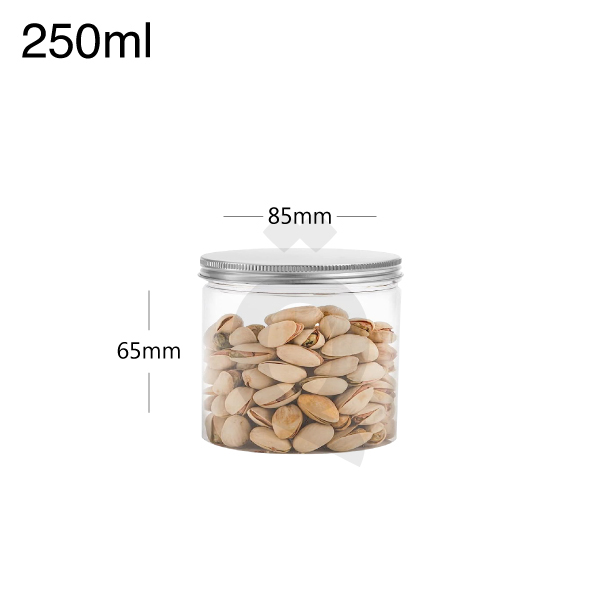 250ml/85mm PET Plastic Jar Alu Cap 100/ctn