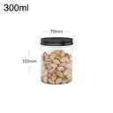300ml/70mm PET Plastic Jar with Black Alu Cap 150/ctn