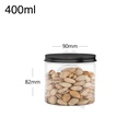 400ml/90mm PET Plastic Jar Black Alu Cap 150/ctn