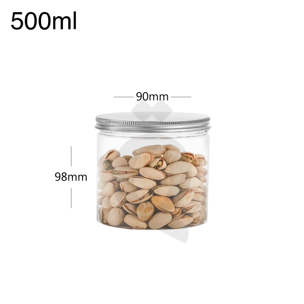 [007026] 500ml/90mm PET Plastic Jar Alu Cap 100/ctn