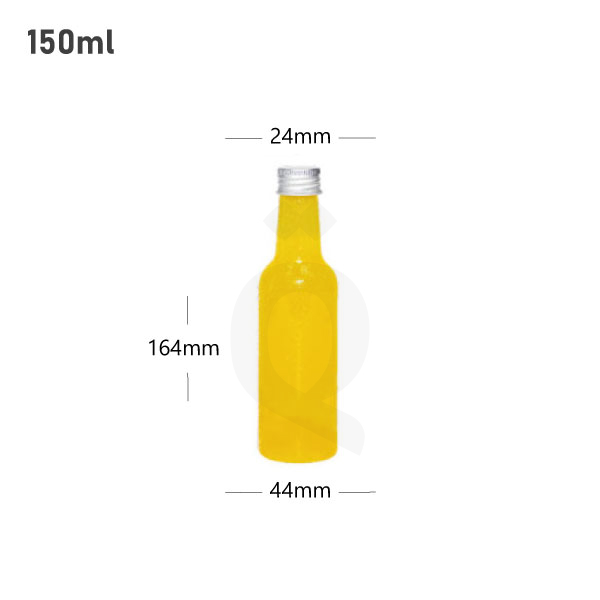[007034] 150ml PET Plastic Bottle with Sliver Alu Cap 200/ctn