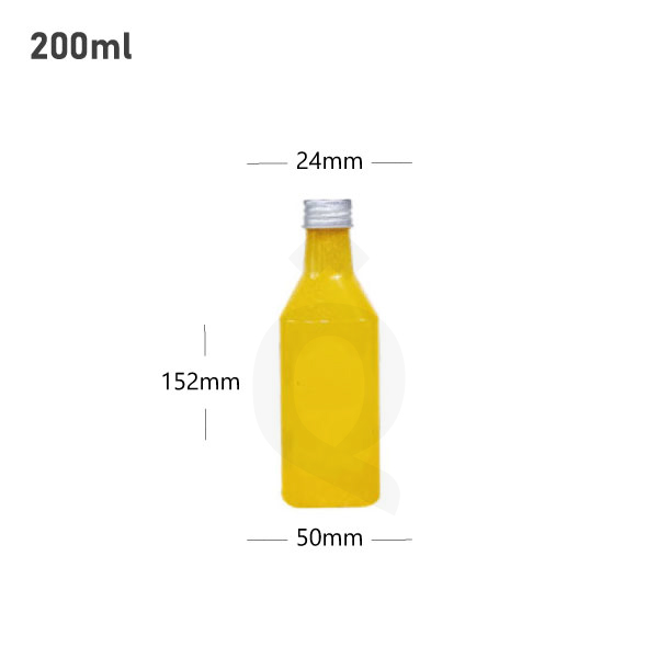200ml PET Plastic Bottle with Alu Cap 300/ctn