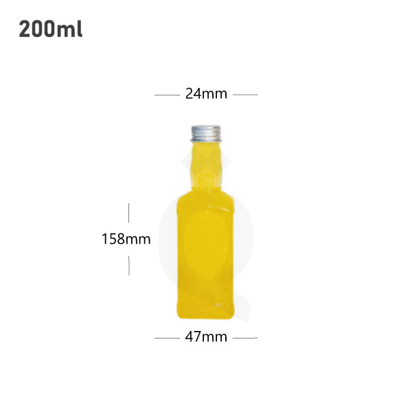 [007038] 200ml PET Plastic Bottle with Sliver Alu Cap 200/ctn
