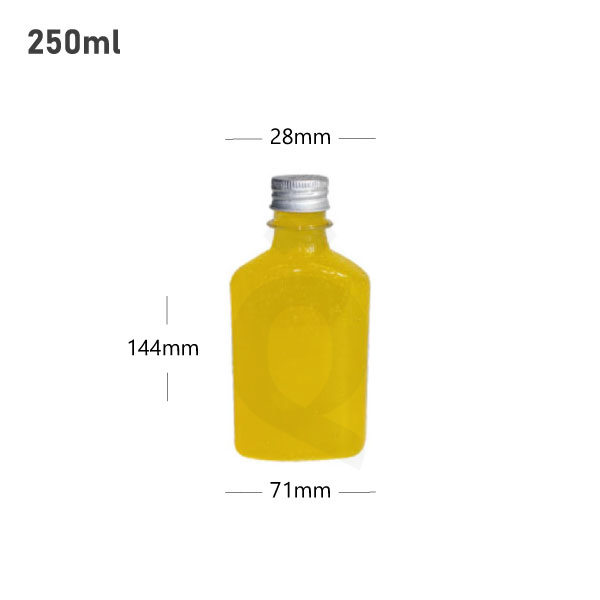 [007043] 250ml A PET Plastic Cold Brew Bottle Silver Alu Cap 200/ctn