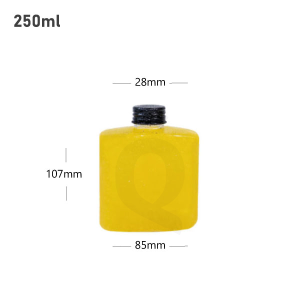 250ml B PET Plastic Cold Brew Bottle Black Alu Cap 200/ctn
