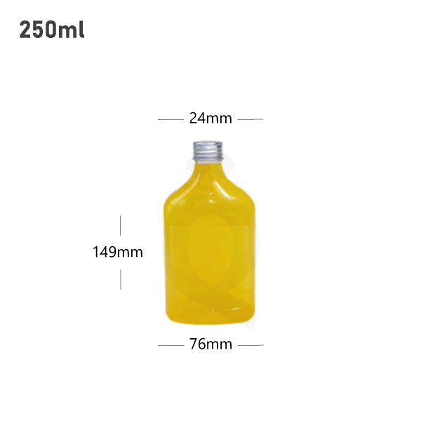 [007047] 250ml D PET Plastic Cold Brew Bottle Sliver Alu Cap 200/ctn