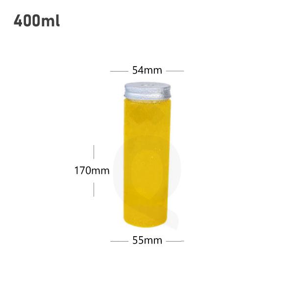 400ml PET Plastic Bottle with O Hole Alu Cap 100/ctn