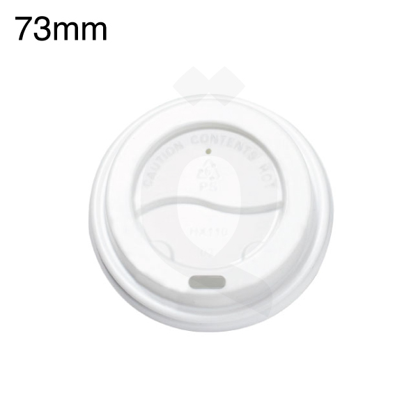 [001034] 73mm PS Plastic White No Cap Lid 1000/ctn
