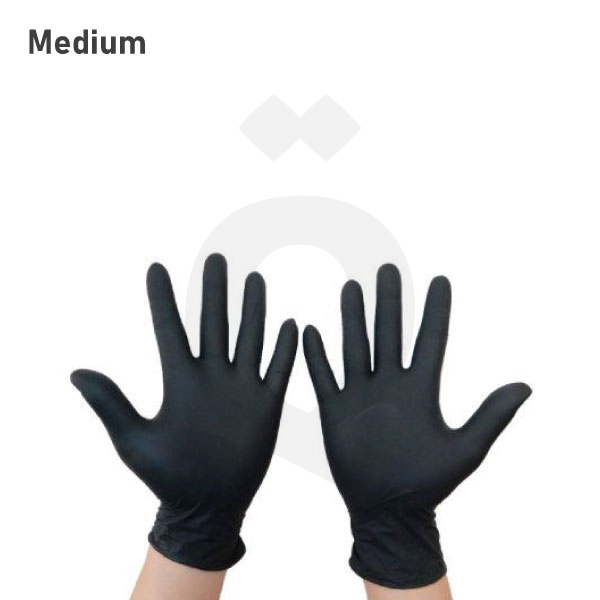 [008006] Medium Black Vinyl Gloves 800/ctn