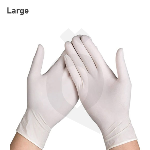 [008013] White Latex Gloves Large 1000pcs/ctn