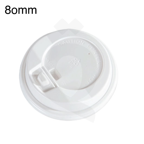 80mm PS Plastic White Lid With Cap 1000/ctn