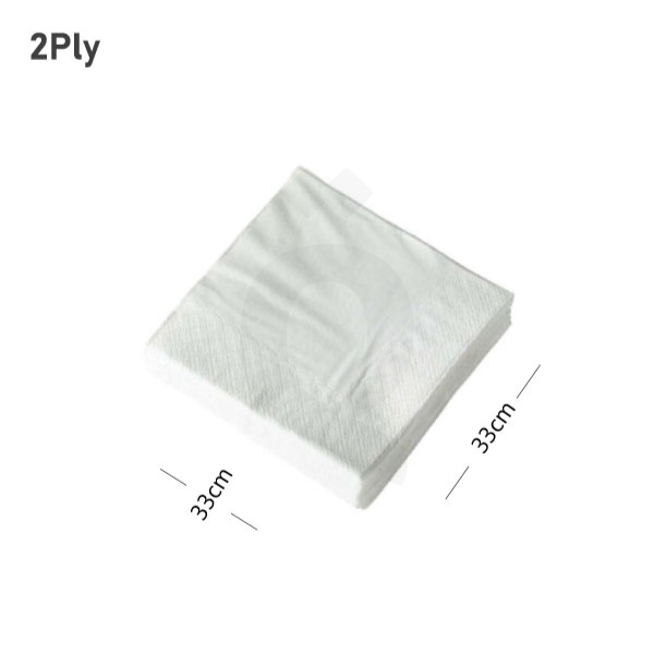 White Paper Napkin 33x33cm 2Ply 2000/ctn