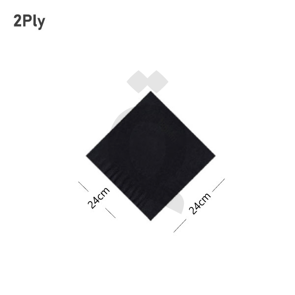 مناديل 24×24 سم اسود ورق طبقتين 2000 حبة