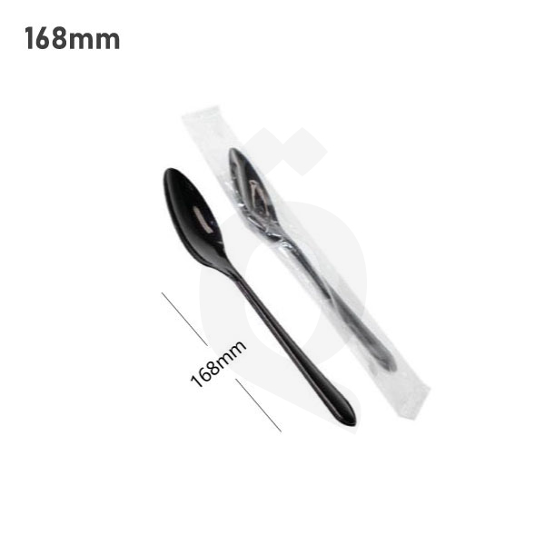 Premium Black PS Plastic Spoon Film Wrap 1000/ctn
