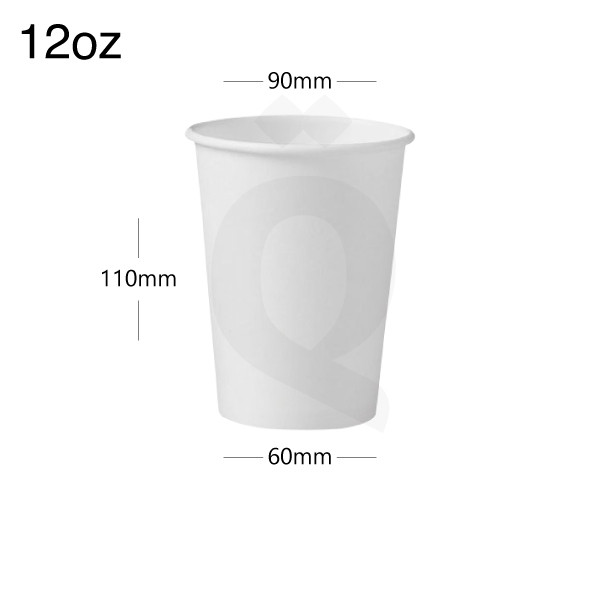[001005] 12oz Single Wall White Paper Cup 1000/ctn