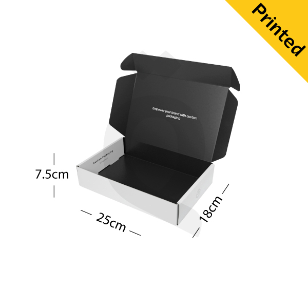 [500054] White Paper Box Printed 25x18x7.5h cm
