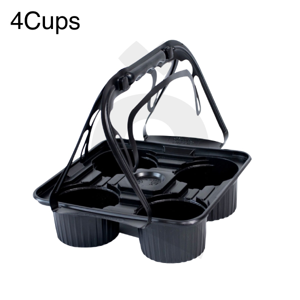 [002048] 4Cups Black Plastic Carrier 200/ctn