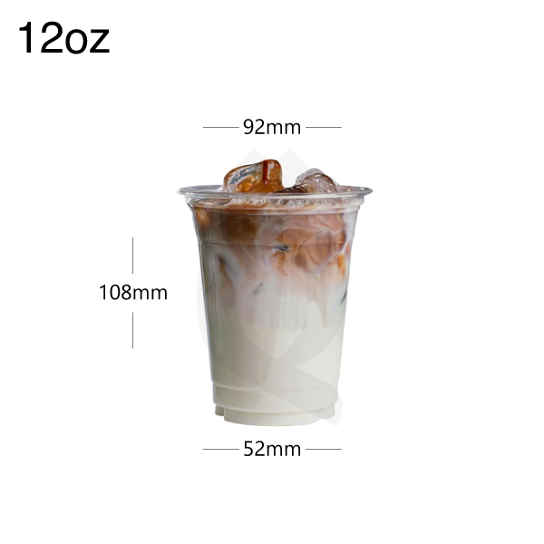 [002001] 12oz/92mm PET Plastic Cold Beverage Cup 1000ctn