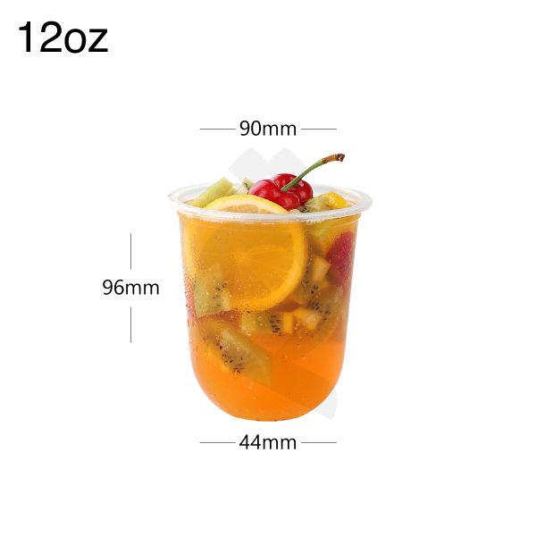 [002002] 12oz PET Plastic U Shape Cup 1000/ctn