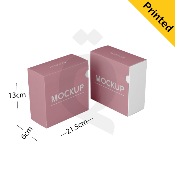 [500079] White Paper Box Printed size 21.5x13x6h cm