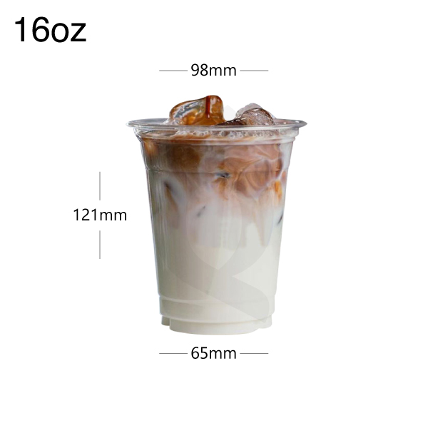 16oz/98mm PET Plastic Cold Beverage Cup 1000/ctn