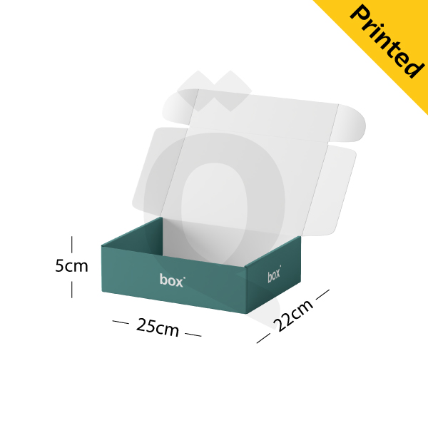 [500110] White Paper Box Printed 25x22x5h