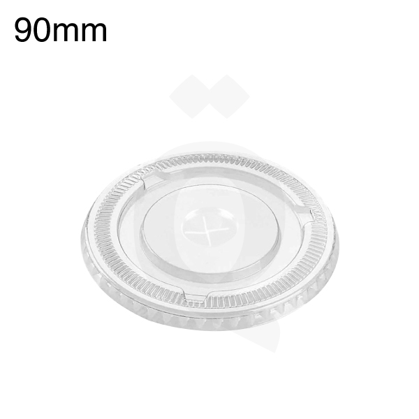 90mm PET Plastic Flat Lid X hole 1000/ctn