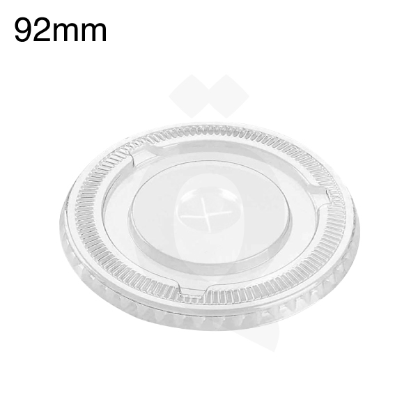 [002015] 92mm Clear PET Plastic X hole Flat Lid 1000ctn
