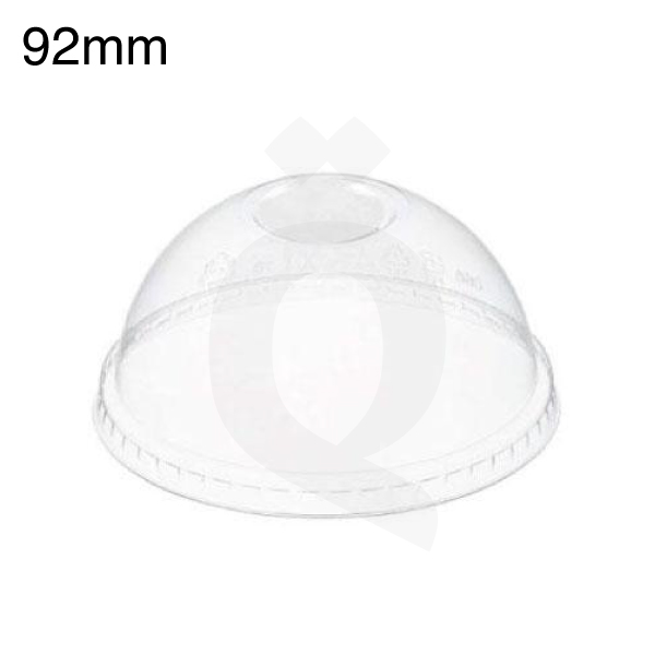 [002017] 92mm PET Plastic Dome Lid No Hole 1000/ctn