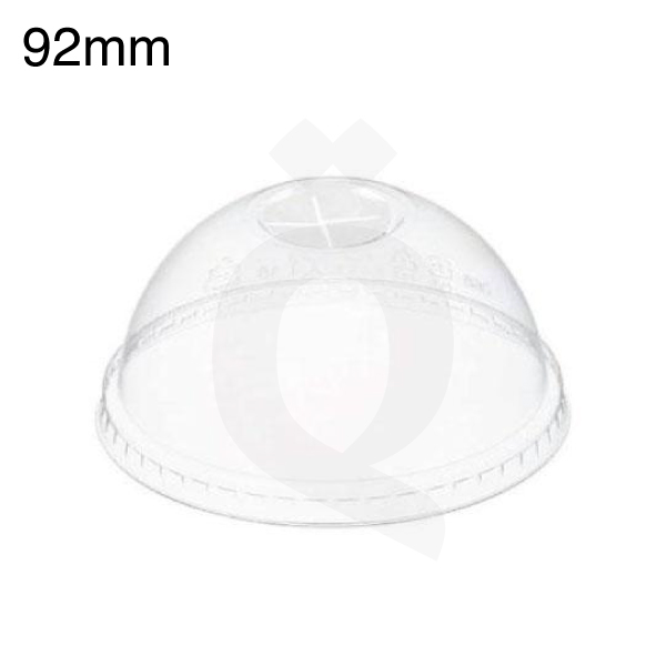 [002018] 92mm PET Plastic Dome Lid X Hole 1000/ctn