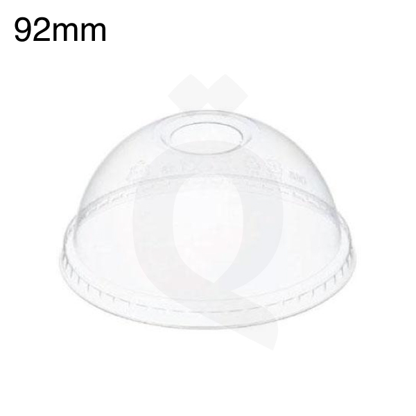 92mm PET Plastic Dome Lid O Hole 1000/ctn