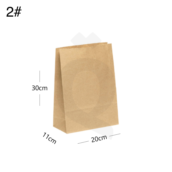 [003070] #2 Kraft Paper No Handle Bag Size 20x11x30cm 200/ctn