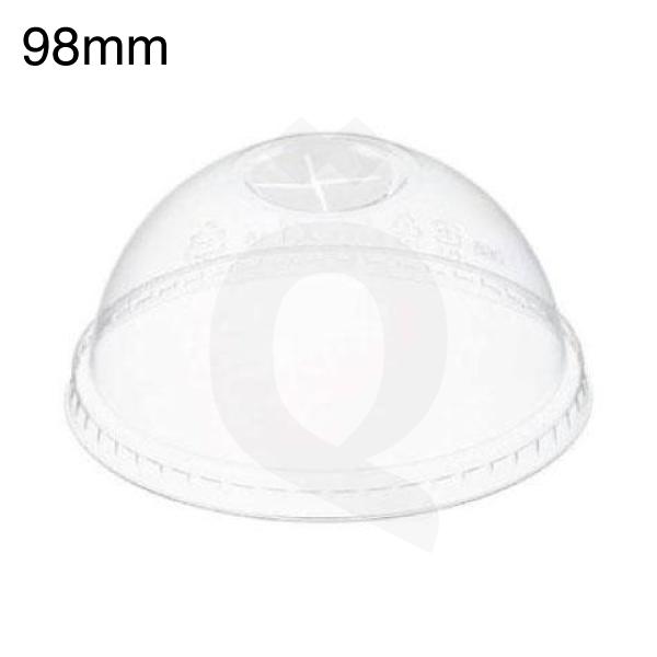98mm PET Plastic Dome Lid X Hole 1000/ctn