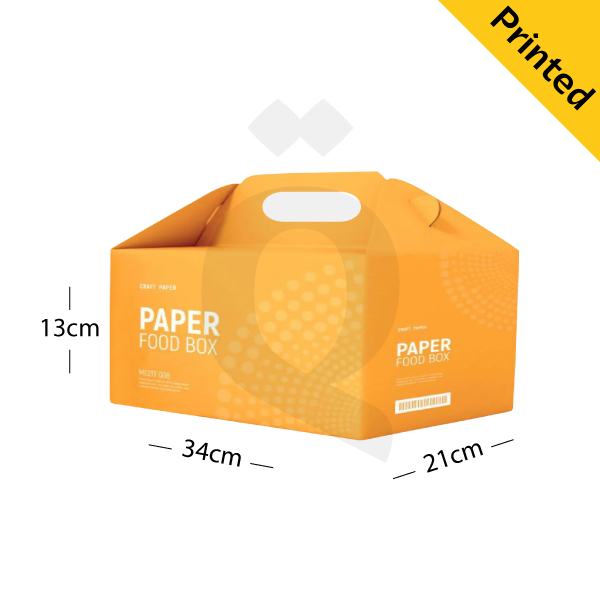 [500242] White Paper Box Printed Size 34x21x13cm